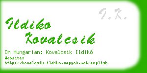 ildiko kovalcsik business card